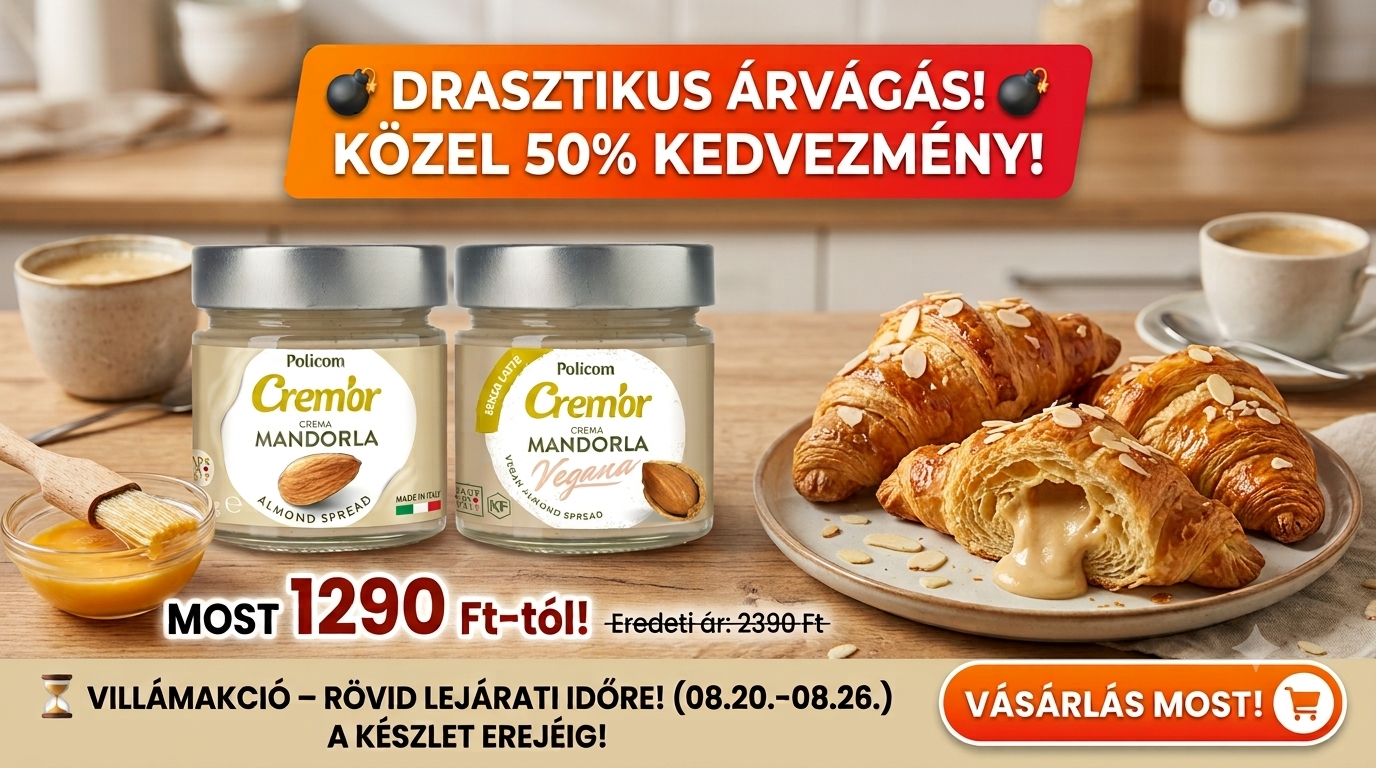 🥐 Prémium olasz desszertélmény percek alatt: Akciós Crem’or mandulakrémek a konyhádban!